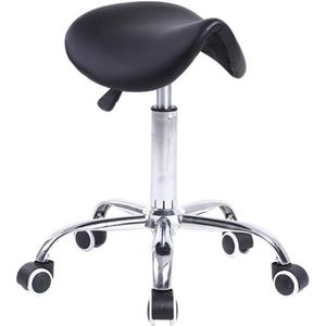 DailySupplies® Zadelkruk op Wielen - Kapperskruk Ergonomisch - Tabouret - Zilver en Zwart