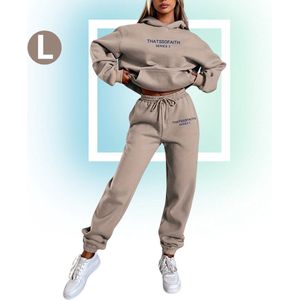 Livano Joggingpak Dames - Huispak - Trainingspak - Volwassenen - Capuchon - Jogging Pak - Joggingspak - Lichtroze - Maat M