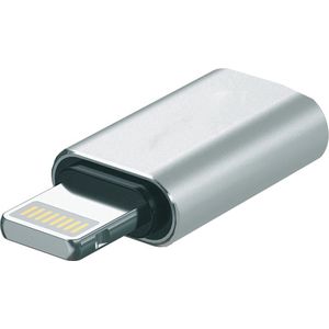New Age Devi - Mini Usb C naar Lightning Adapter - Zilver