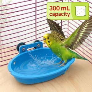 PolkaHome Vogelbadje 300mL – Kunststof Bad voor Parkieten, Grasparkieten, Kanaries en Kleine Vogels