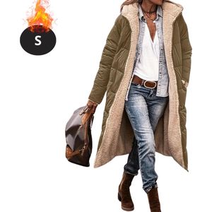 Livano Winterjas - Parka Dames Winterjas - Winter - Volwassen - Stijlvol - Lange Jas Dames - Mantel Vrouwen - Legergroen - S