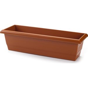 Plantenbak terra cotta rechthoekig 60 x 20 x 16 cm - Bloembakken/plantenbakken voor binnen/buiten