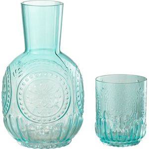 J-Line Karaf+Glas Maya Glas Turquoise