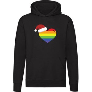 Regenboog hartje Hoodie - kerst - feest - lgbtq - gay - pride - kerstmis - kersttrui