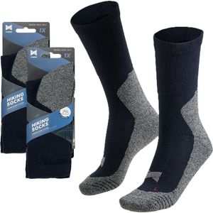 Apollo wandelsokken - blauw - volwassenen - maat 42/45 - Outdoor - Coolmax - Voor intensief gebruik - 2x paar
