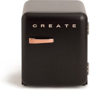 CREATE - Tafelmodel koelkast - Capaciteit 48 L - 1 planken - Handvat Rosegold - Zwart - RETRO FRIDGE