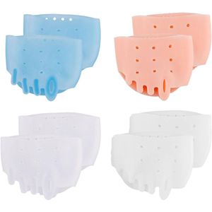 Allecto Plus - Siliconen Teenspreiders - 4 Paar in 4 Kleuren - Teencorrector met Ademende Gaten - Voor Vrouwen en Mannen - Tenen Rechtzetten - Overlappende Tenen Behandeling.