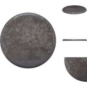 vidaXL Marmeren tafelblad - Zwart - 40 x 2.5 cm - Stevig en eenvoudig te reinigen - Tafelonderdeel