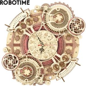 Robotime wandklok - Klok - Hout puzzel - Volwassenen - 3D puzzel - Industrieel - Rokr - Modelbouw - DIY