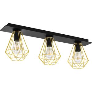 EGLO Tarbes 2 Plafondlamp - E27 - 77 cm - Zwart/Goud