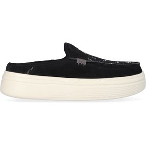 HEYDUDE - Austin Lift Suede Stud Dames Instappers Black - Maat 41
