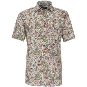 Casa Moda Gebloemd Korte Mouw Overhemd 834064400-300 Groen - XXL