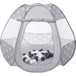 KnorrToys Speeltent Ballenbad Ballix Grey White Stars 50 Ballen