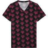 HOM - Carlyle - T-Shirt - Zwart - V-Hals - Art Deco-motief