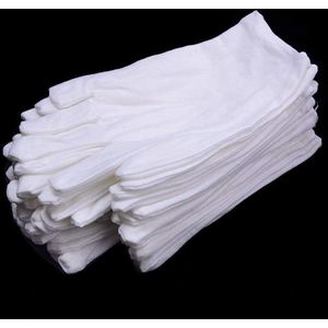 Witte Katoenen Handschoenen - 12 Paar voor Vochtige en Droge Handen, Eczeem, Schoonheid en Werk