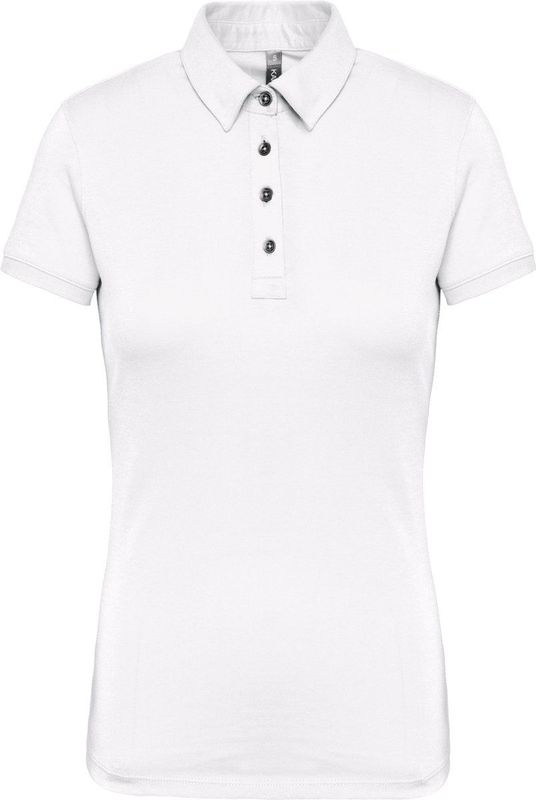 Kariban - K263 - Damespolo - Wit - Korte Mouwen