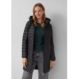 s.Oliver - Wintermantel - Zwart - Gewatteerde Jas - Capuchon met Trekkoord