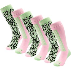 Poederbaas Skisokken Dames - 6 paar - Avocado - Maat 35/38