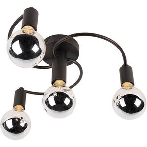 QAZQA facil - Moderne Plafondlamp - 4 lichts - Ø 450 mm - Zwart - Woonkamer | Slaapkamer | Keuken