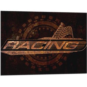 Vlag - Logo met ''Racing'' en Race Vlag - 80x60 cm Foto op Polyester Vlag