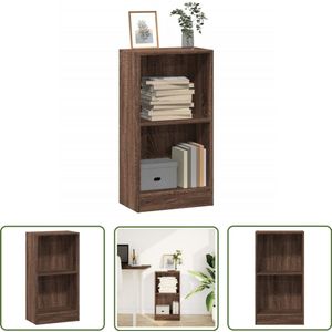 The Living Store Boekenkast 40x24x76 cm bewerkt hout bruin eikenkleurig - Boekenkast - Houten Boekenkast - Opbergkast - Bibliotheekkast - Vintage Boekenkast