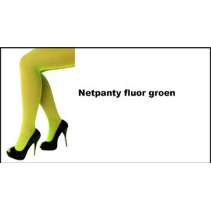 Netpanty fluor groen one size - Panty huwelijk gala pride festival thema feest halloween