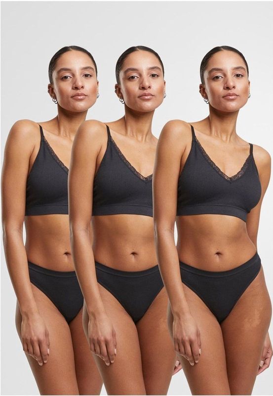 Urban Classics - Rip Tanga 3-Pack - Zwart/Wit - Strings