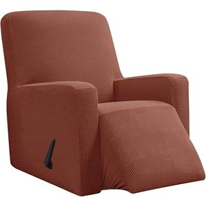 Hoes fauteuil jacquard, Fauteuilhoezen, stretchhoes voor relaxfauteuil compleet, Elastische hoes voor tv fauteuil (Rosso corallo)