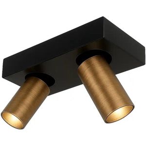 Highlight - Eliano - Spot - Zwart - 2 Lichts - 24 cm - Antiek Brons