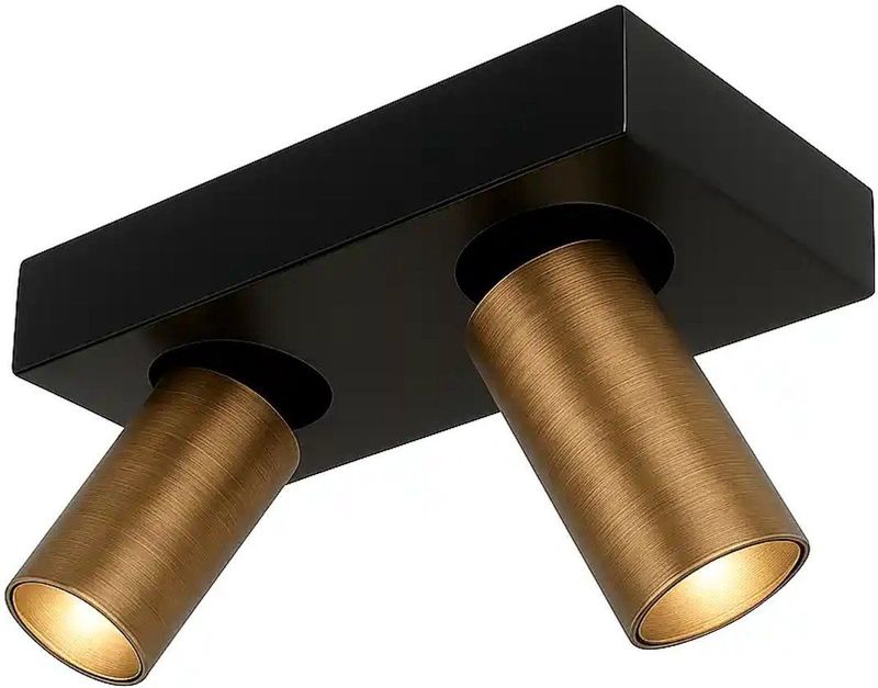 Highlight - Eliano - Spot - Zwart - 2 Lichts - 24 cm - Antiek Brons