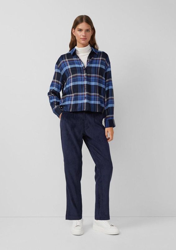 s.Oliver - Bandplooibroek - Nachtblauw - Tapered - Lang