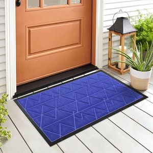 Deurmat voor binnen en buiten, deurmat voor binnen en buiten, vuilvangmat in verschillende maten, vuilvangmat (Navy Sky, 60 x 90)