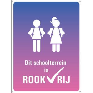 Rookvrij schoolplein bord - dibond met boorgaten 800 x 600 mm