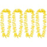 Toppers - Boland Hawaii krans/slinger - 4x - Tropische kleuren geel - Bloemen hals slingers