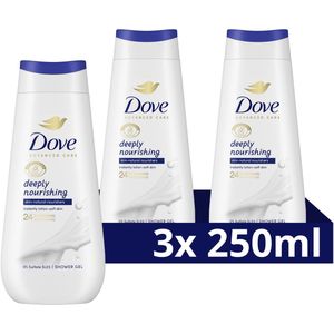 Dove Advanced Care Verzorgende Douchegel - Deeply Nourishing - 3 x 225 ml - Voordeelverpakking