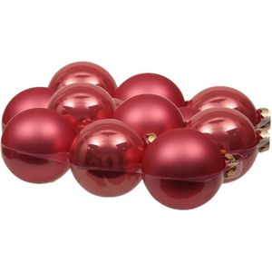 12x stuks kerstversiering kerstballen bubblegum roze van glas - 8 cm - mat/glans - Kerstboomversiering
