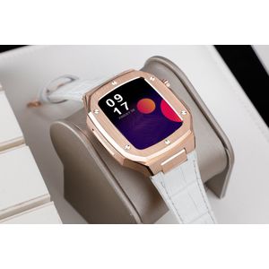 DanielEden Luxe Apple watch series Horloge band - roestvrij staal - Wit - Apple Watch strap - 40 mm - stainless steel - siliconen band - Rose Goud - Apple bandje