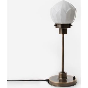 Art Deco Trade - Slanke Tafellamp Lotus 20's Brons