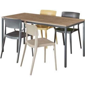 Bureautafel of kantinetafel breed 120CM diep 80CM bladkleur Lichtgrijs framekleur Aluminium (RAL9006)