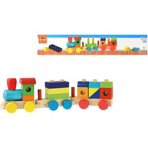 Toi-toys Houten Trein 46 Cm 16-delig