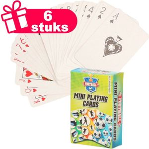Henbrandt - 6 Stuks Mini Voetbal Speelkaarten - Traktatie uitdeelcadeautjes voor kinderen & peuters - Traktaties en kinderverjaardagen - Klein grabbelton speelgoed voor in traktatie uitdeelzakjes