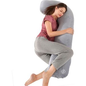 Equivera Zijslaapkussen Volwassenen - Zijslaapkussen - Lichaamskussen Zijslaper - Zijslaap Kussen Volwassenen - Zwangerschapskussen - Voedingskussen - Borstvoedingskussen - Body Pillow - Voor een comfortabele nachtrust!