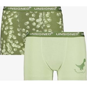 Unsigned 2-pack jongens boxershorts dino - Groen - Maat 122/128