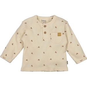 BESS Shirt longsleeve AOP Rib Off White maat 62