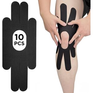 Enkelvoudige structuurpleisters | Voorgesneden knie-kinesiologiepleisters | Verpakking van 10, zwart