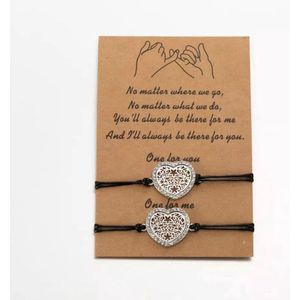 Akyol - koppel armband -valentijn voor hem en haar - vriendschapsarmband - Liefdes Cadeau - Romantisch - Cadeau voor je vrouw of vriendin - Mannen Cadeautjes – vrouwen - liefdes armband - hartje - hartjes armband – zussen armband -armband voor 2