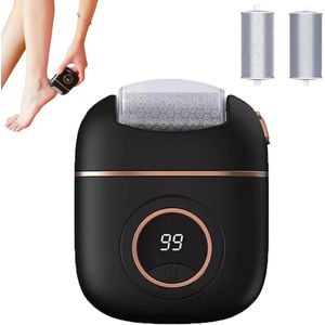 Elektrische voetvijl - Elektrische Eelt Verwijderaar - Elektrische Voetvijl - Eeltvijl - USB Oplaadbaar (incl. USB-kabel) - met 2 Rollen - Waterdicht IPX6 - voor Zolen, Tenen en Hielen - Zwart