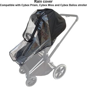 Babywagen regenbestendige kap compatibel met Cybex Priam & Mios en Balios kinderwagen, babyauto accessoire kap, transparante EVA grote raam regenkap