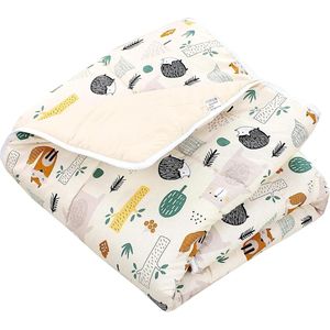 Baby Speelmat Kinderen - XXL Peuterdeken 120 x 120 cm - Gewatteerd - Bos/Beige play mat baby