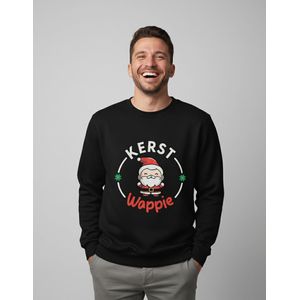 Kerst Wappie | Sweater - Zwart - S